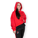 Wild Collective Women's Red Crop Glitter Hoodie