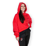 Wild Collective Women's Red Crop Glitter Hoodie