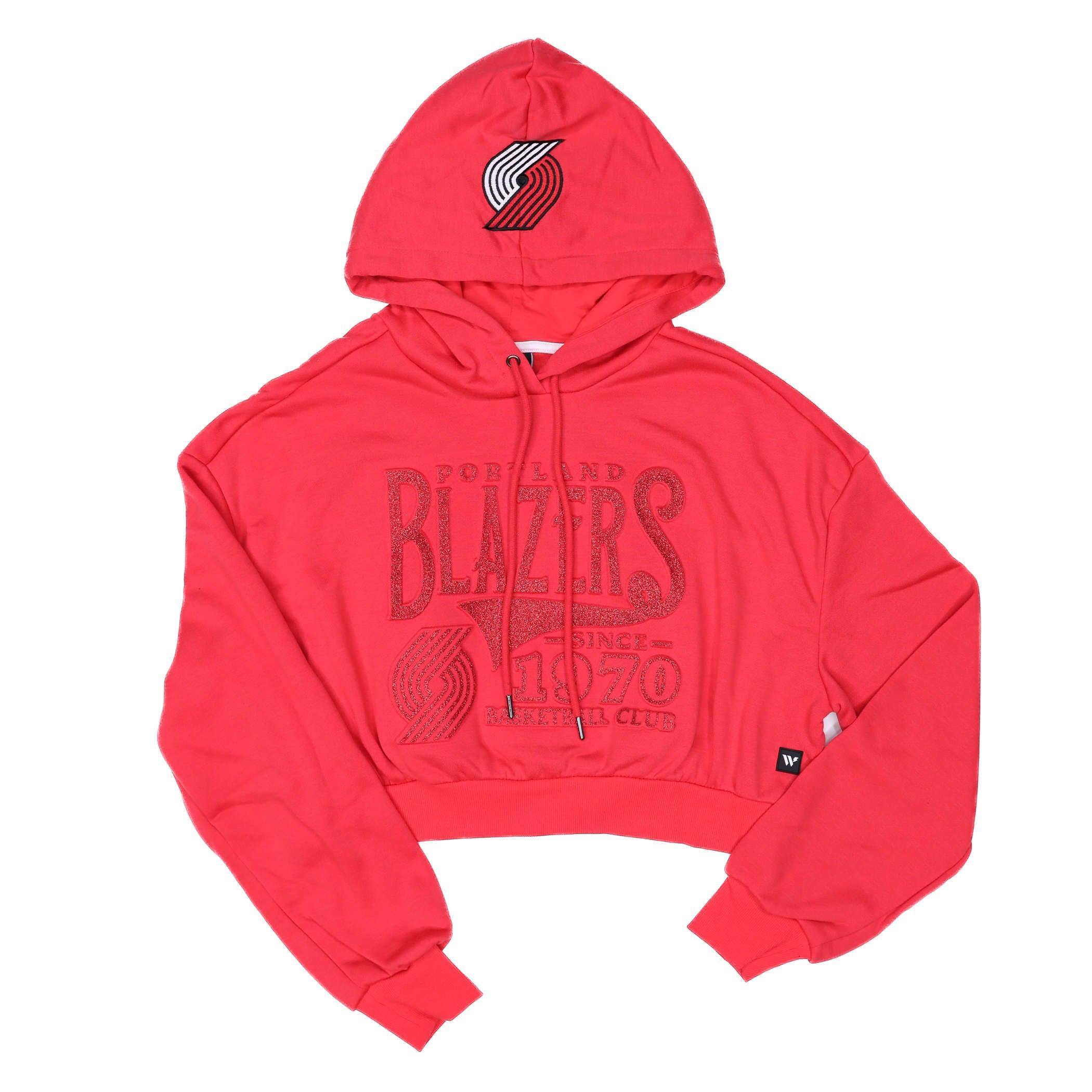 Wild Collective Women's Red Crop Glitter Hoodie