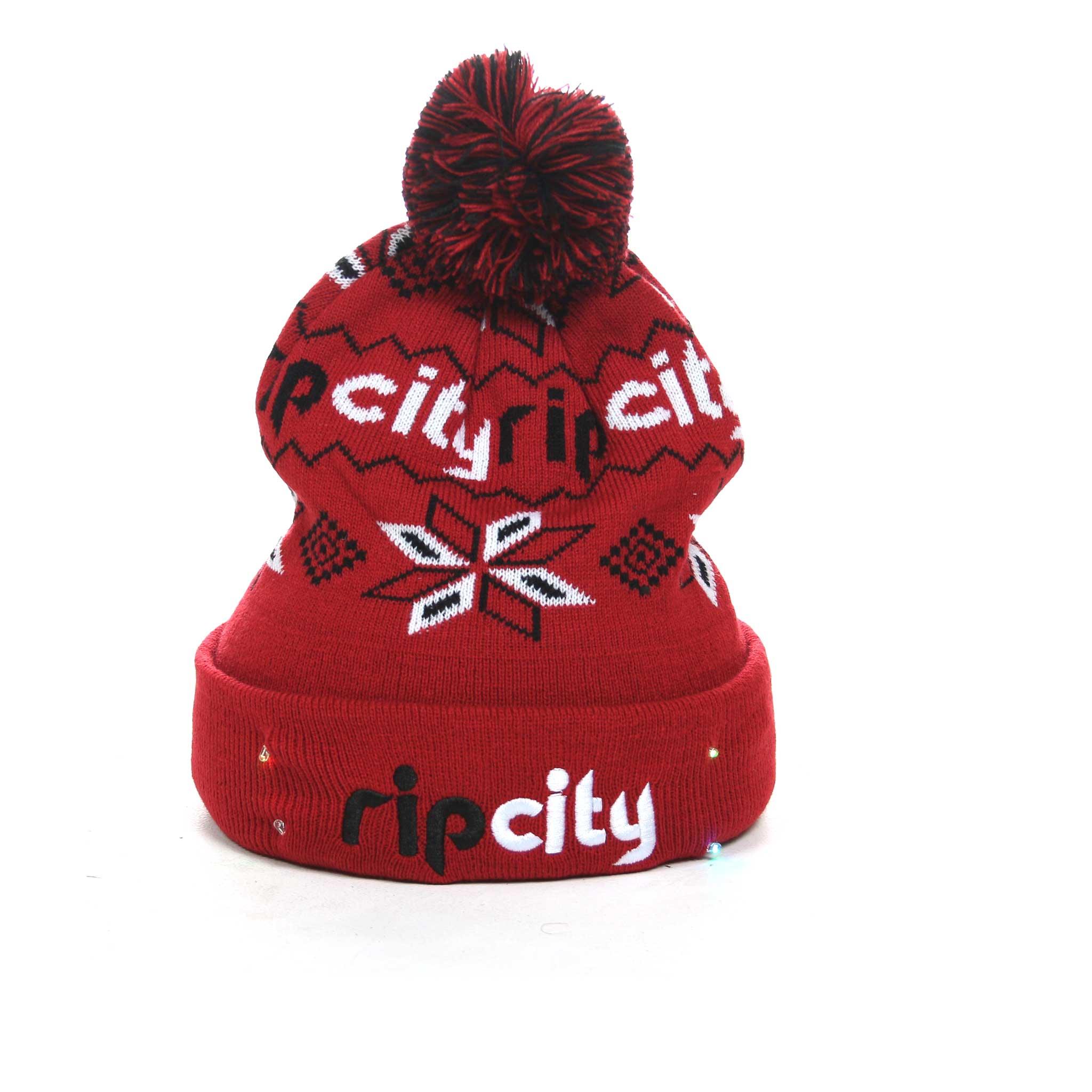 Winter Light Up Red Knit Hat