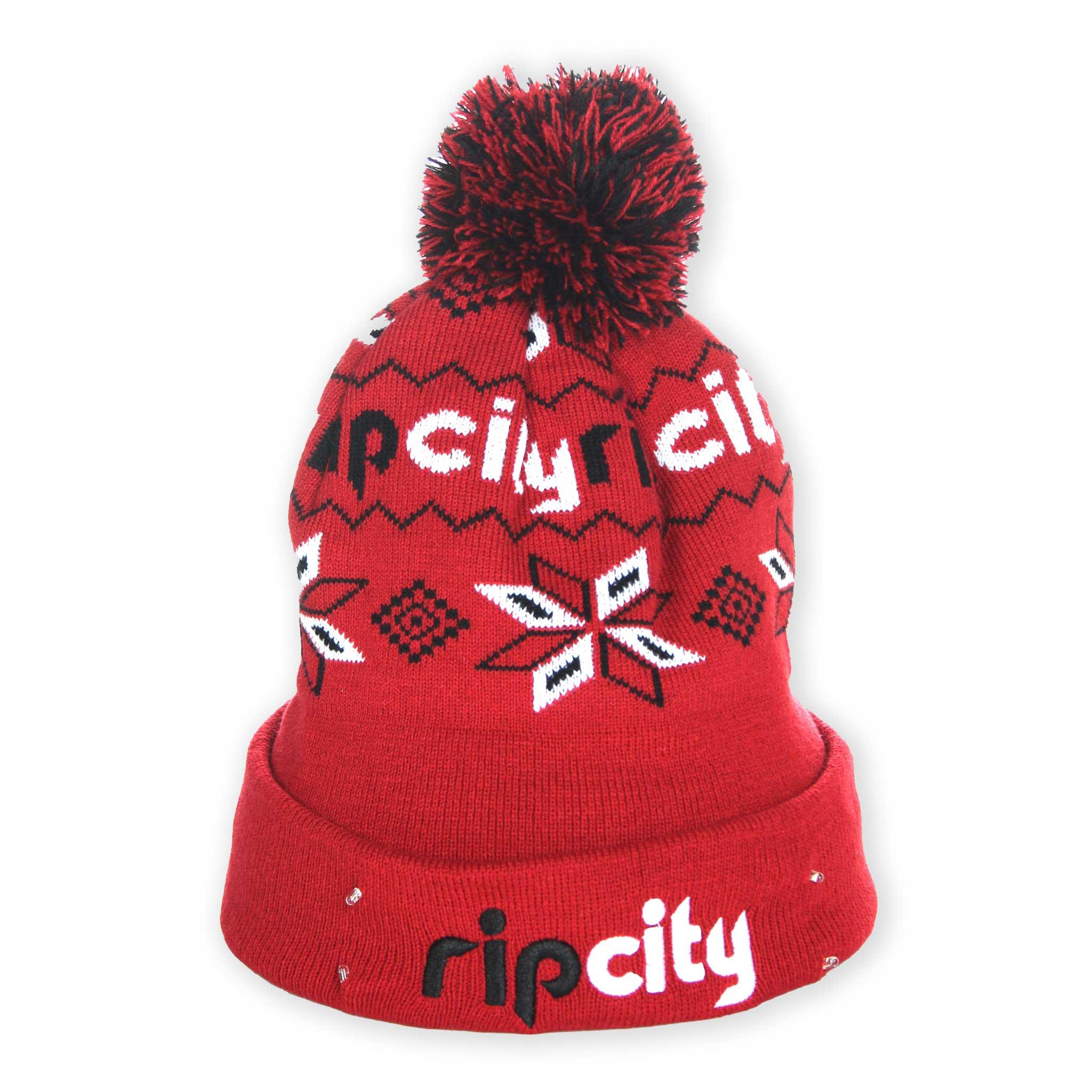 Winter Light Up Red Knit Hat