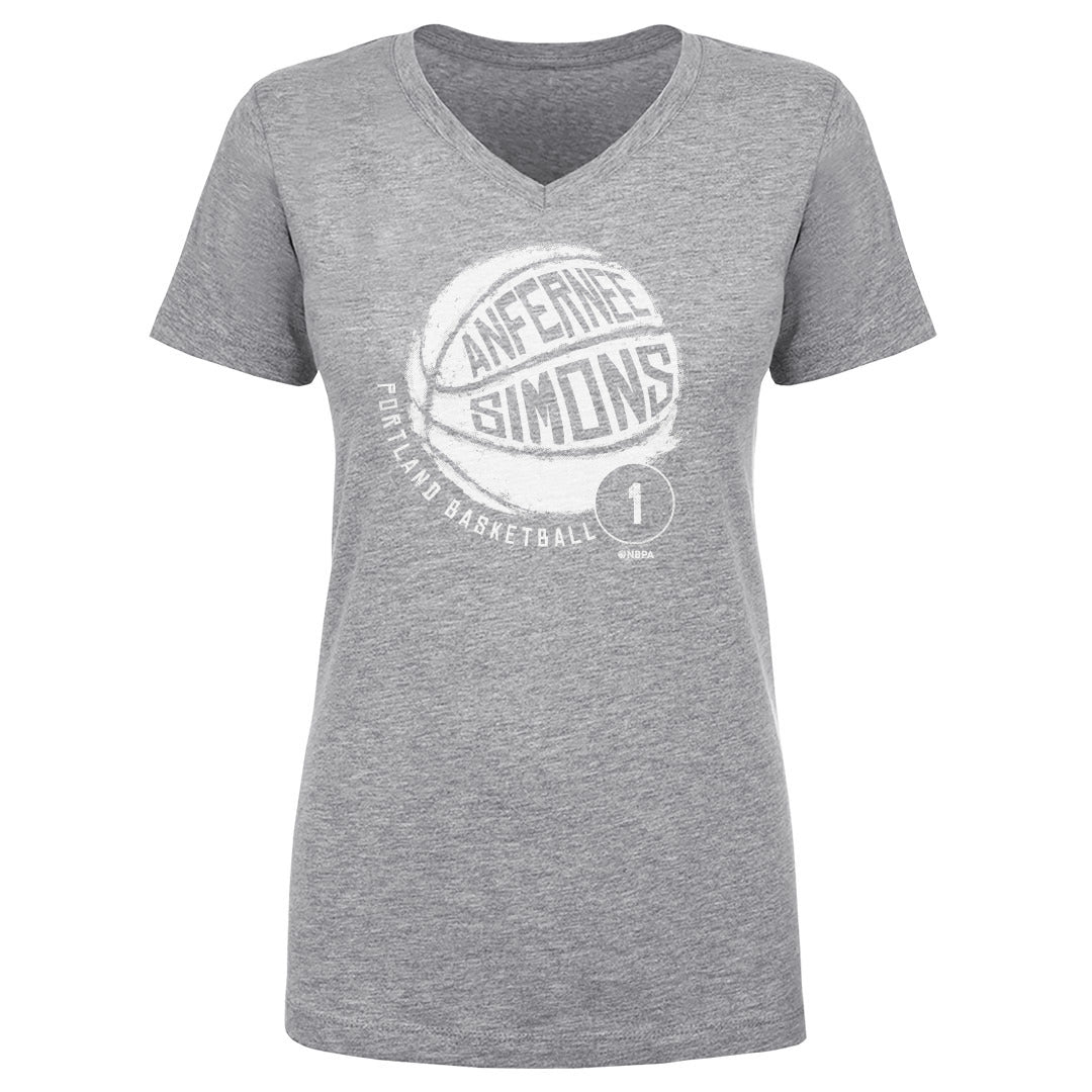 Anfernee Simons Portland Basketball V-Neck Women's T-Shirt - Rip City Clothing