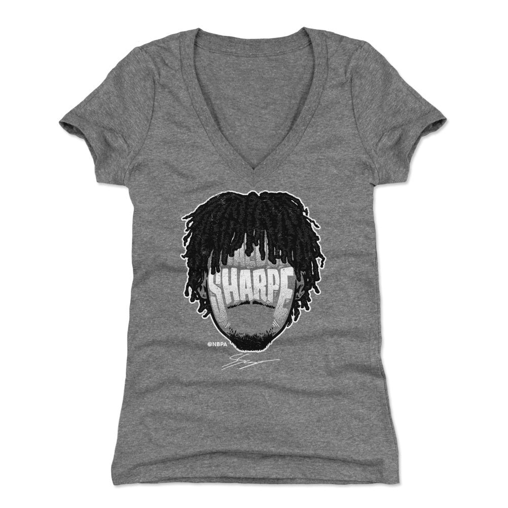 Shaedon Sharpe Portland Player Silhouette Women's V-Neck T-Shirt - Rip City Clothing