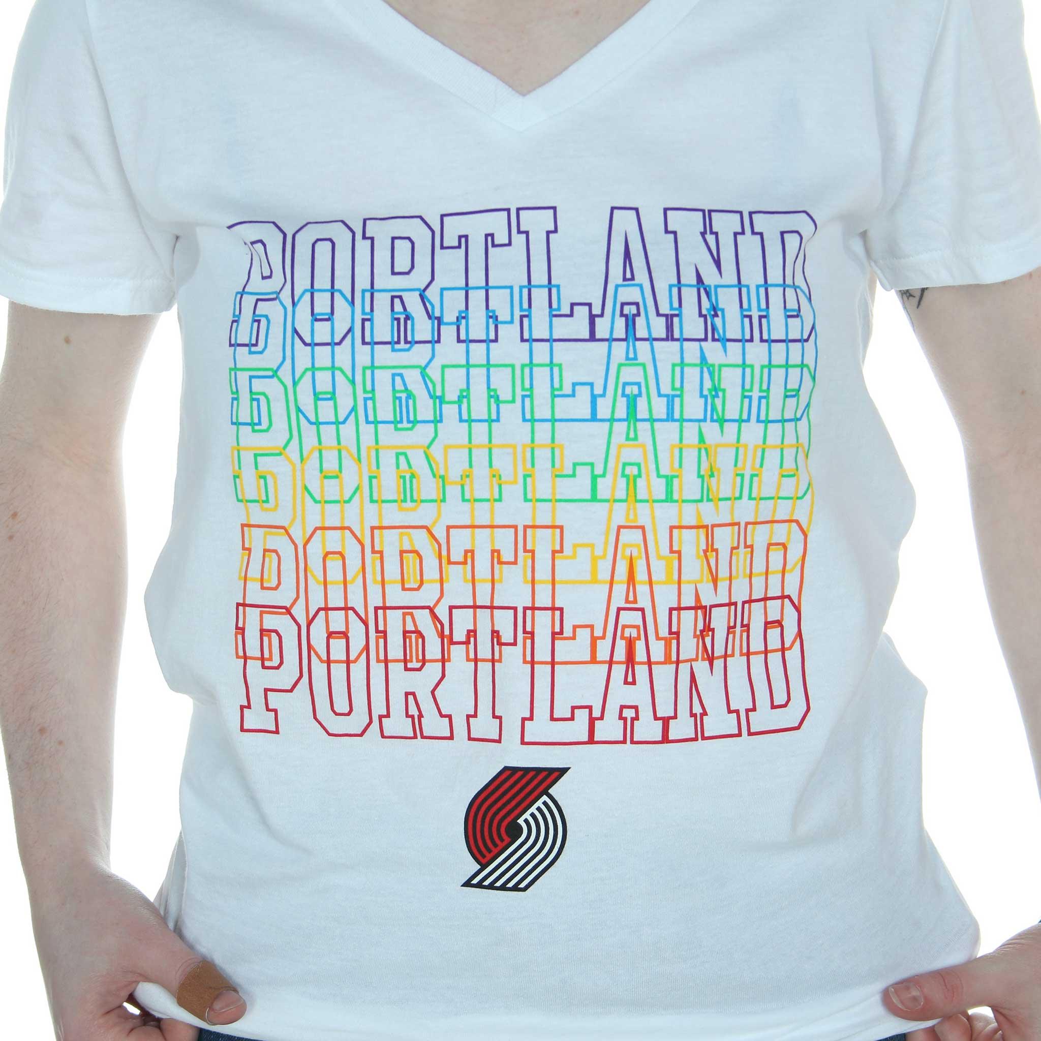 Women's City Pride White V-Neck T-shirt