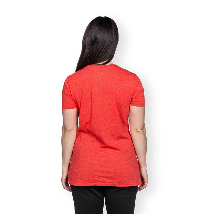Women's Rounded Collar Buy Back Red T-shirt