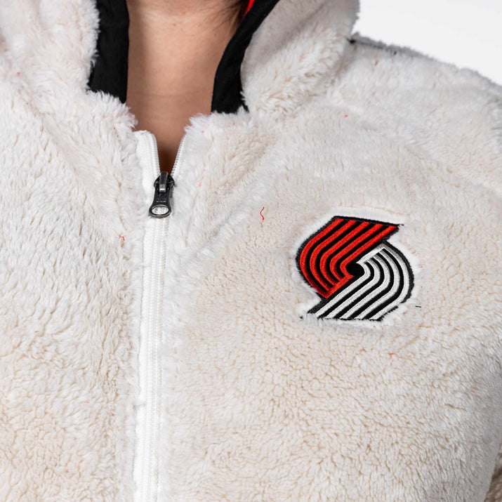 Women's Shuffle It Sherpa Red & White Full Zip Jacket