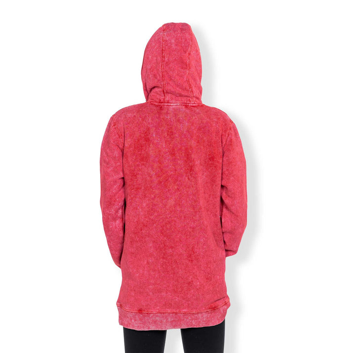 Youth Mineral Wash Back-to-Back Red Hoodie