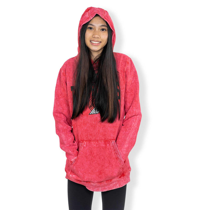 Youth Mineral Wash Back-to-Back Red Hoodie