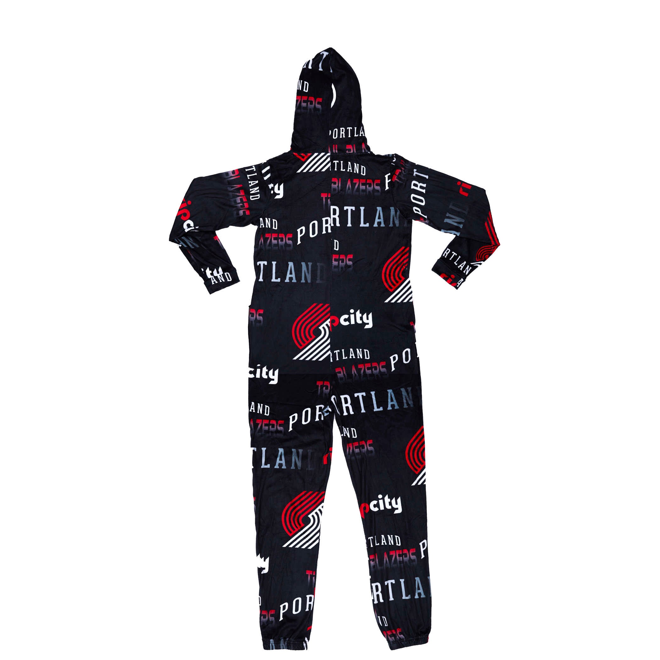 Trail Blazers One Piece Hoodie Fleece Union Suit - Rip City Clothing