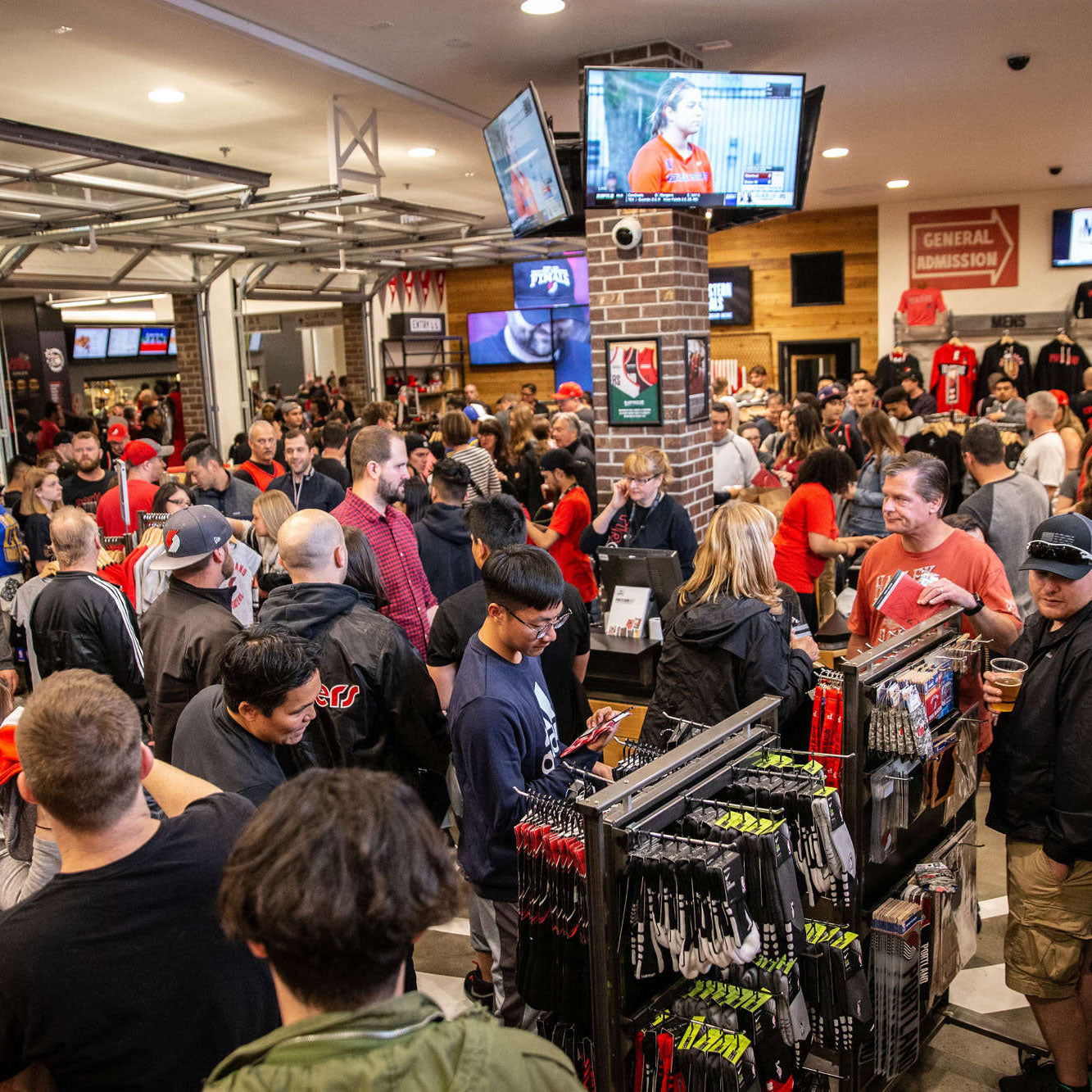 crowd in store