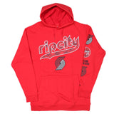 New Era Retro Plaid City Line Tall Hoodie In Red - Rip City Clothing