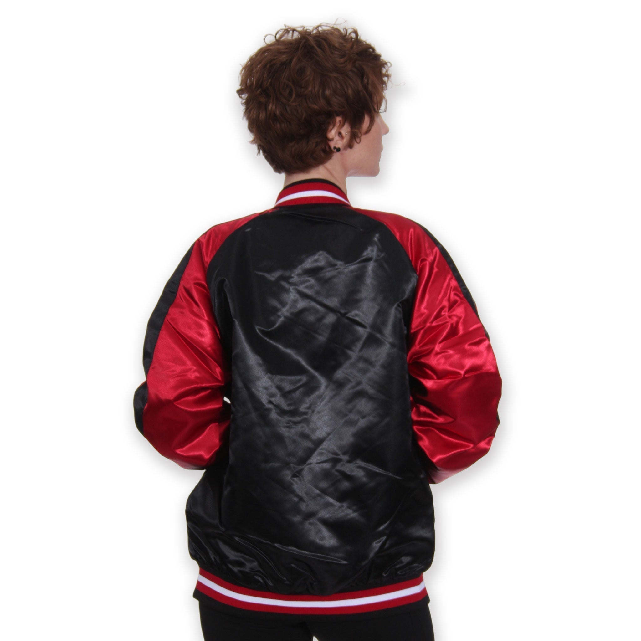 Portland Blazers Mitchell & Ness Block Satin Jacket - S - 