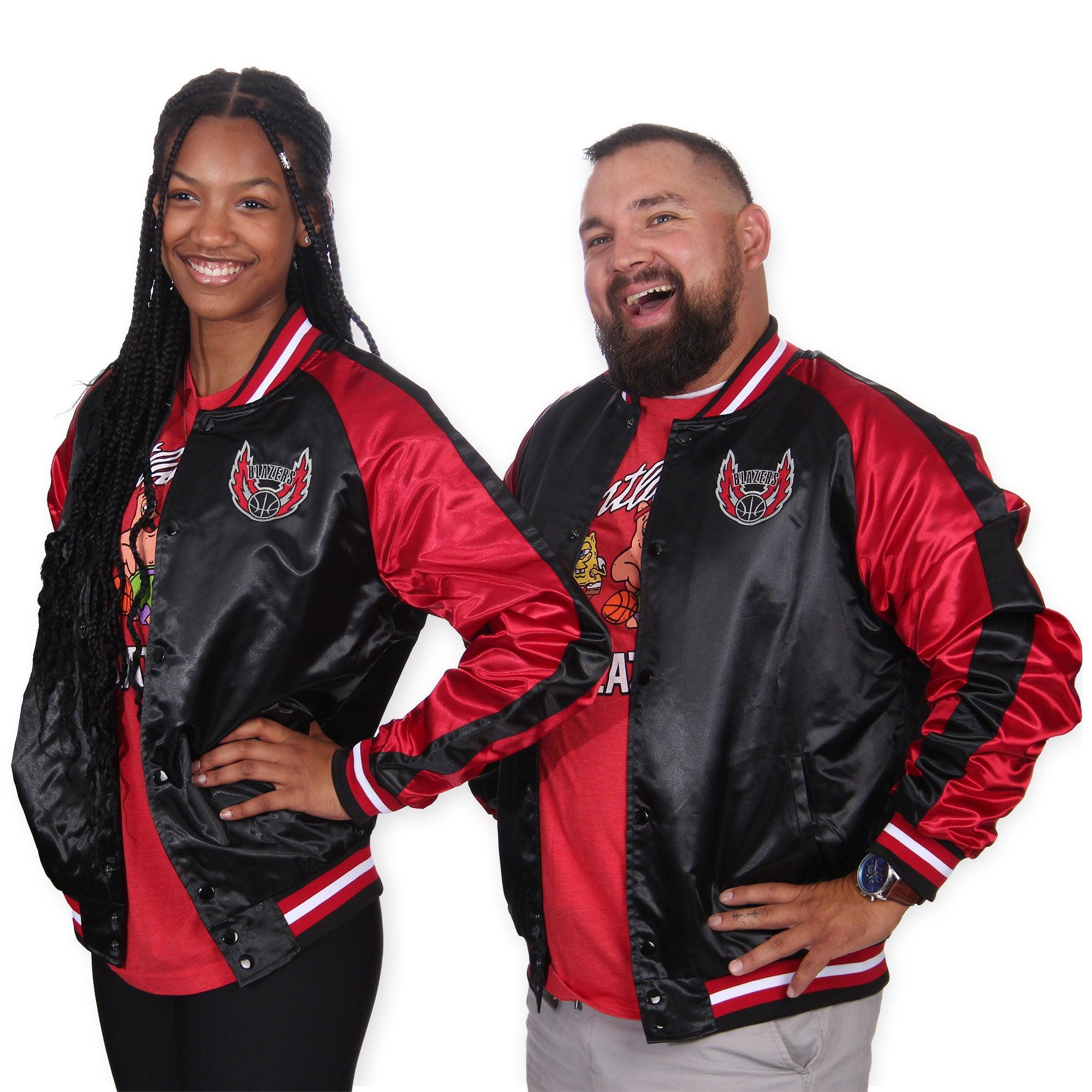 Portland Blazers Mitchell & Ness Block Satin Jacket - S - 