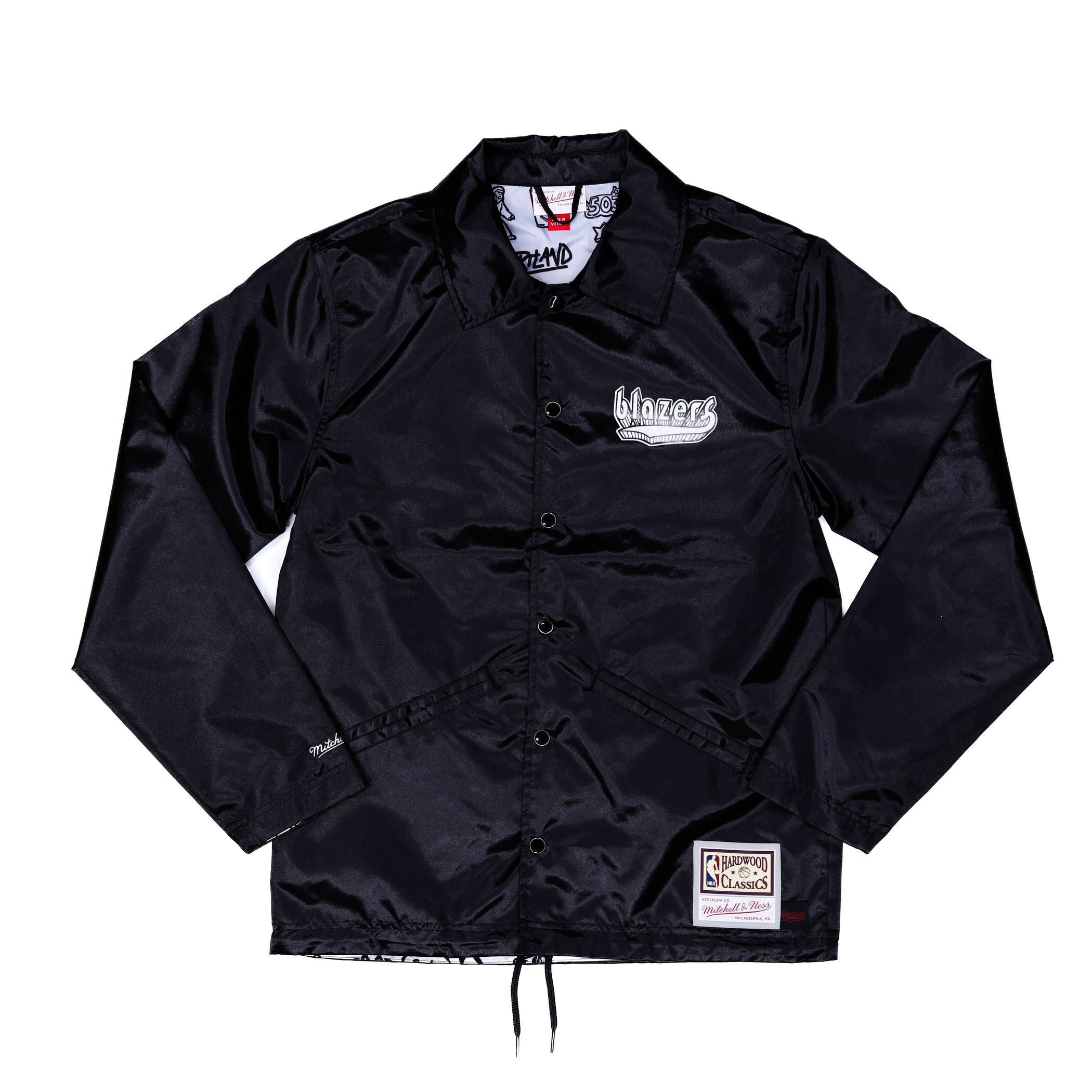 Portland Blazers Mitchell & Ness Doodle Coaches Black Jacket - XS - 