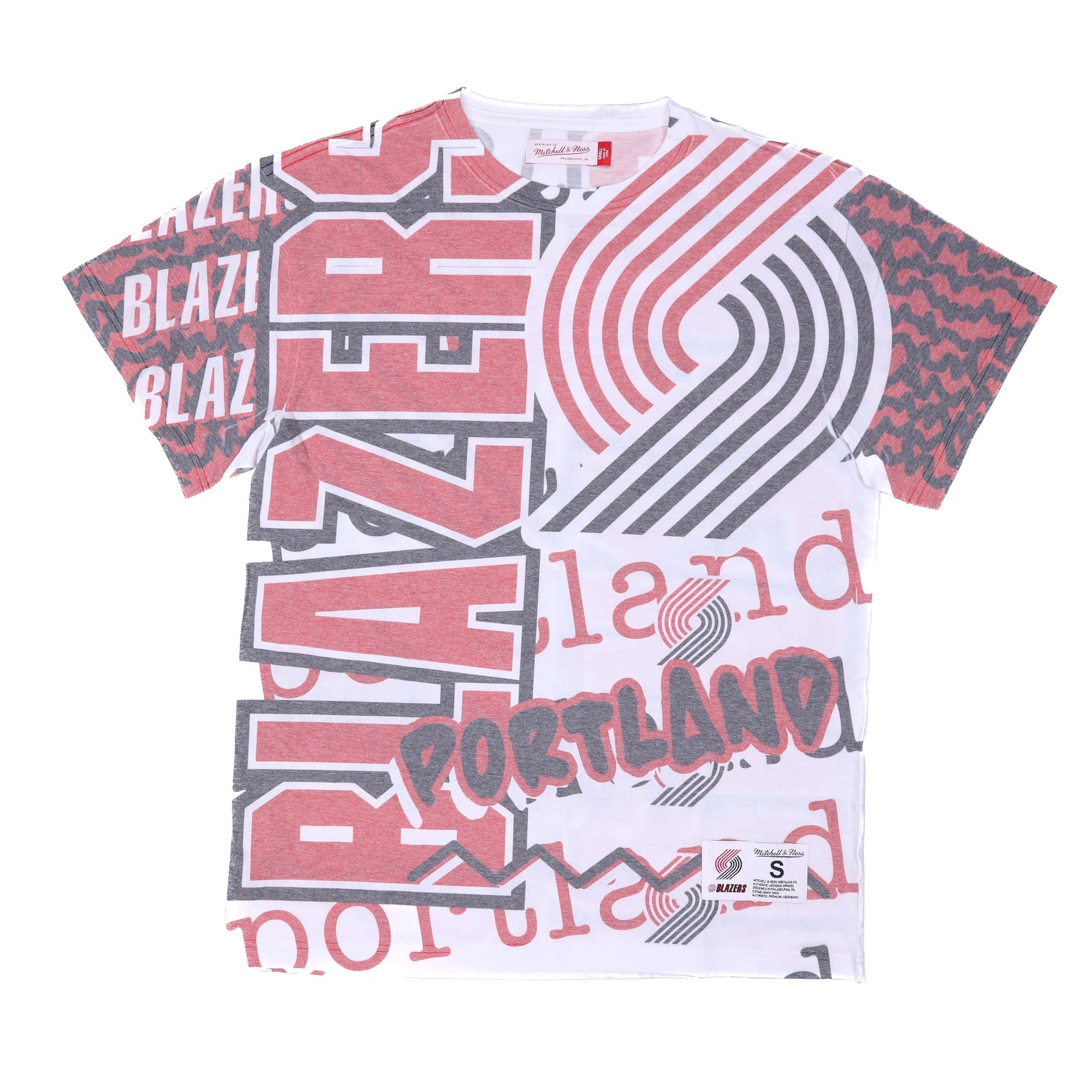Portland Blazers Mitchell & Ness Jumbotron Sublimated T - Shirt - S - 