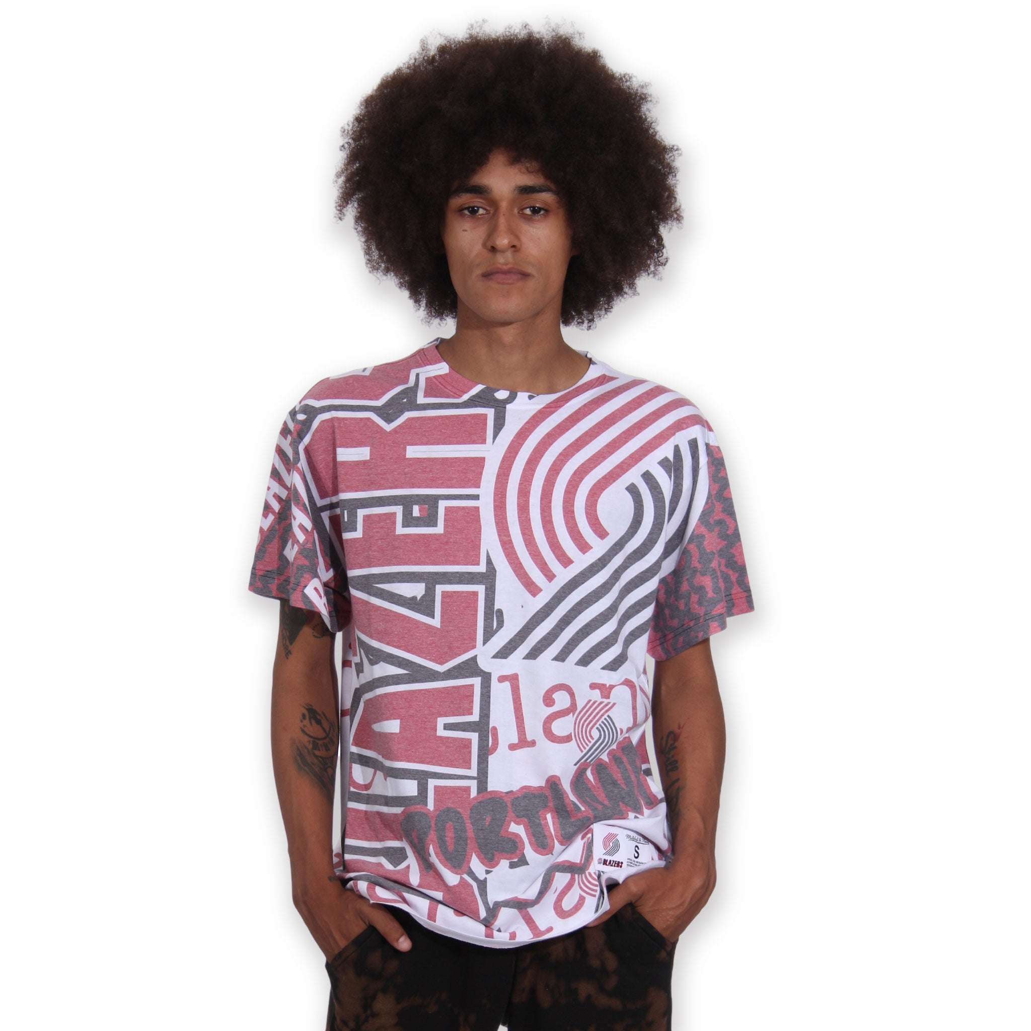 Portland Blazers Mitchell & Ness Jumbotron Sublimated T-Shirt