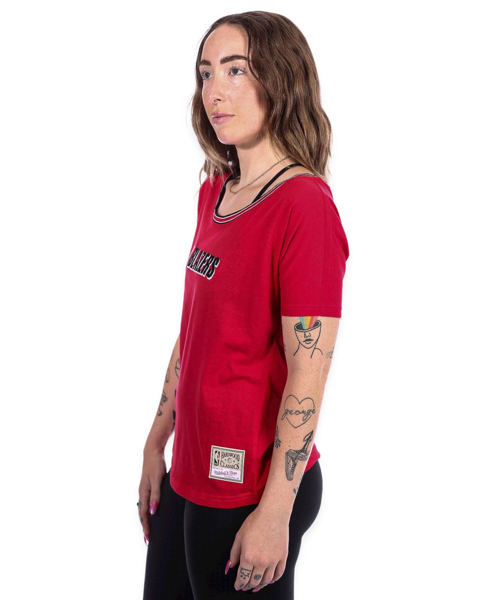 Portland Blazers Mitchell & Ness Portland Trail Blazers Women's Slouchy Tee - Rip City Clothing