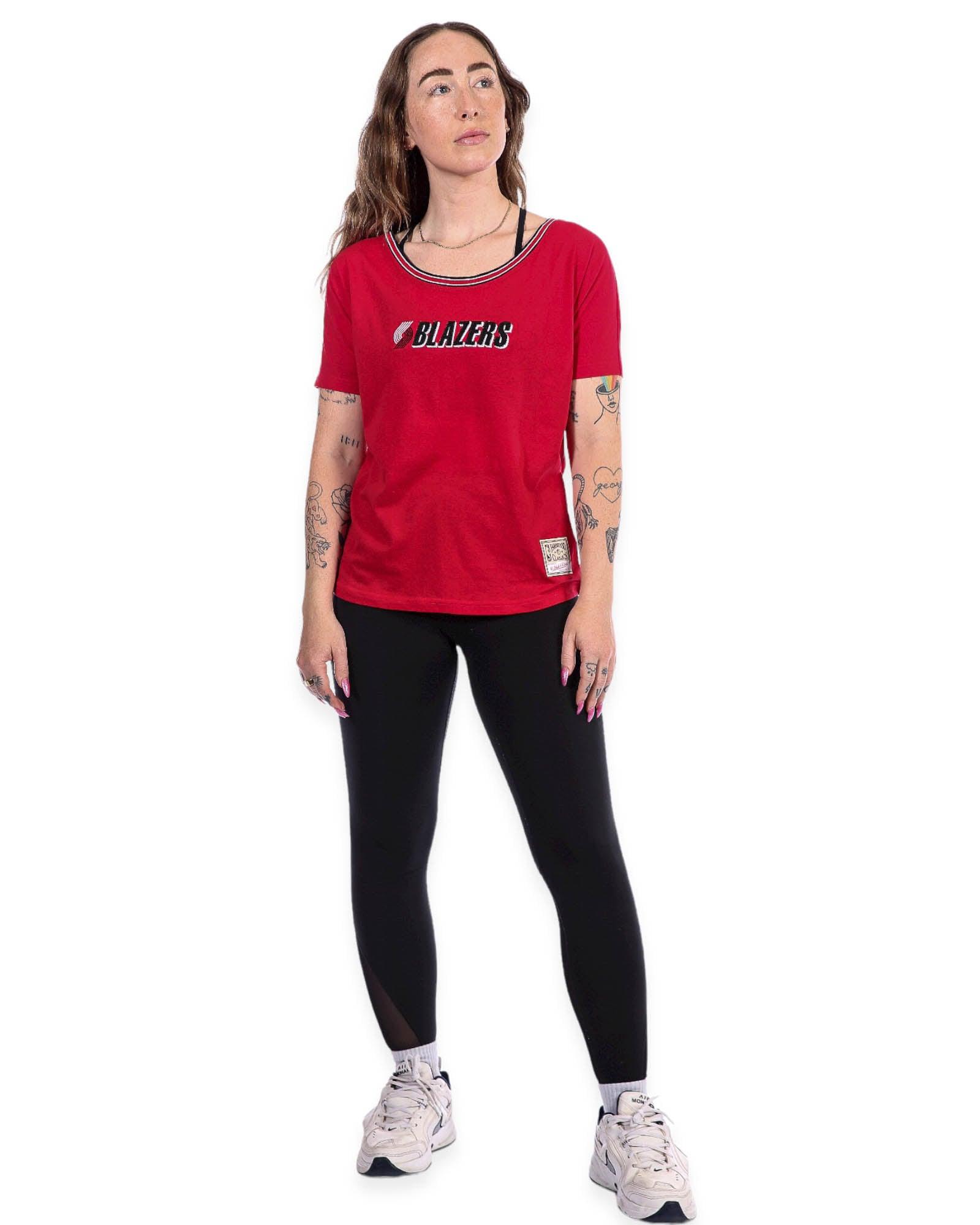 Portland Blazers Mitchell & Ness Portland Trail Blazers Women's Slouchy Tee - Rip City Clothing