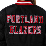 Portland Blazers Mitchell & Ness Women’s Flame Logo Black Puffer Jacket