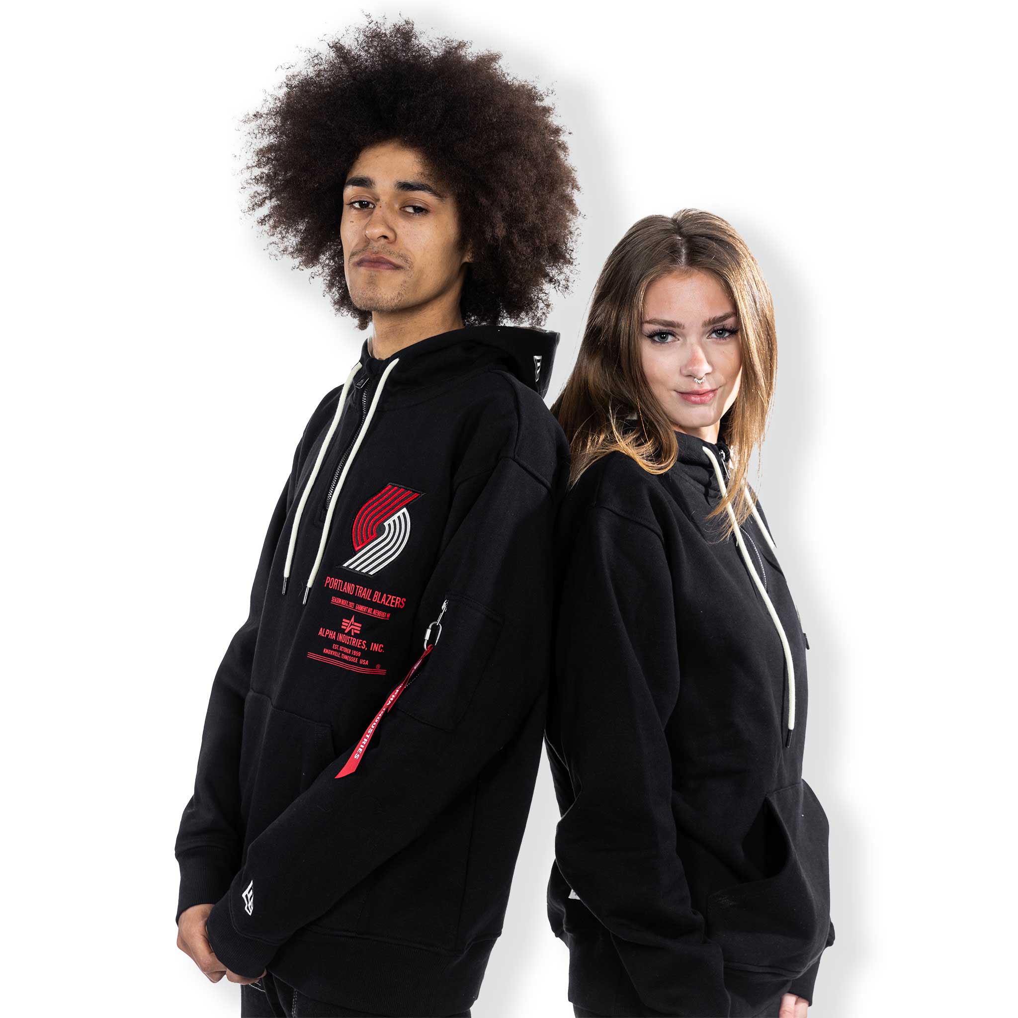 Portland Trail Blazers Alpha Industries X New Era Pinwheel Hoodie - Rip City Clothing