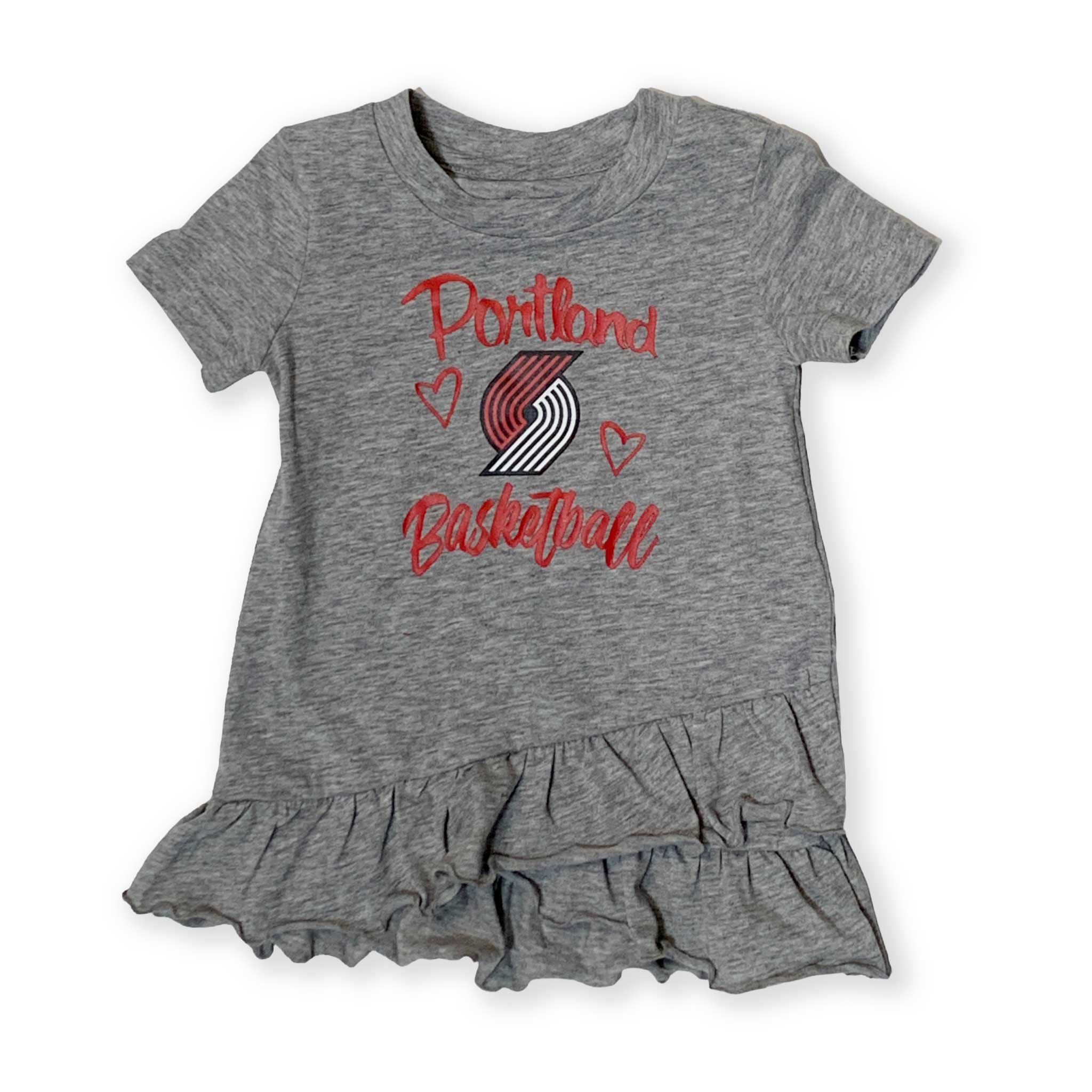 Portland Trail Blazers Baby Girl Gray Ruffle Dress - 12M - 