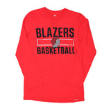 Portland Trail Blazers Box Tech Long Sleeve Red T-shirt