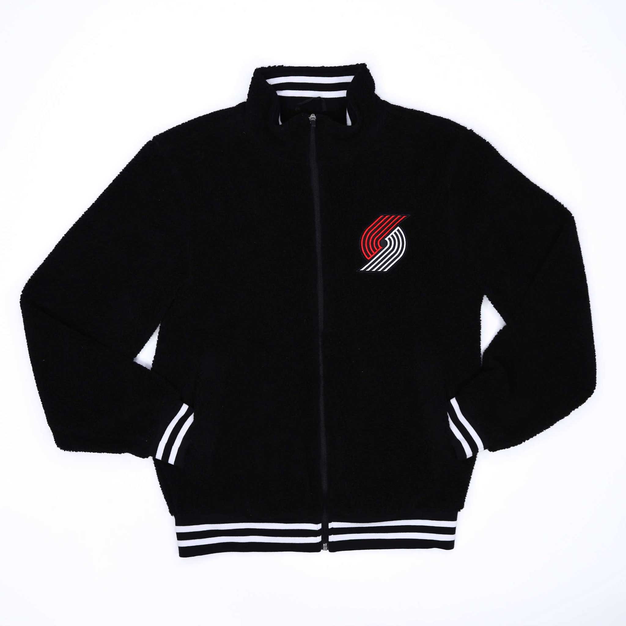 Portland Trail Blazers Breaking Ball Black Full Zip Sherpa Jacket - S - 