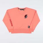 Portland Trail Blazers DKNY Women's Pink Logo V-Neck Sweater
