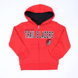 Portland Trail Blazers Kids Stated Full Zip Red Hoodie - Rip City Clothing