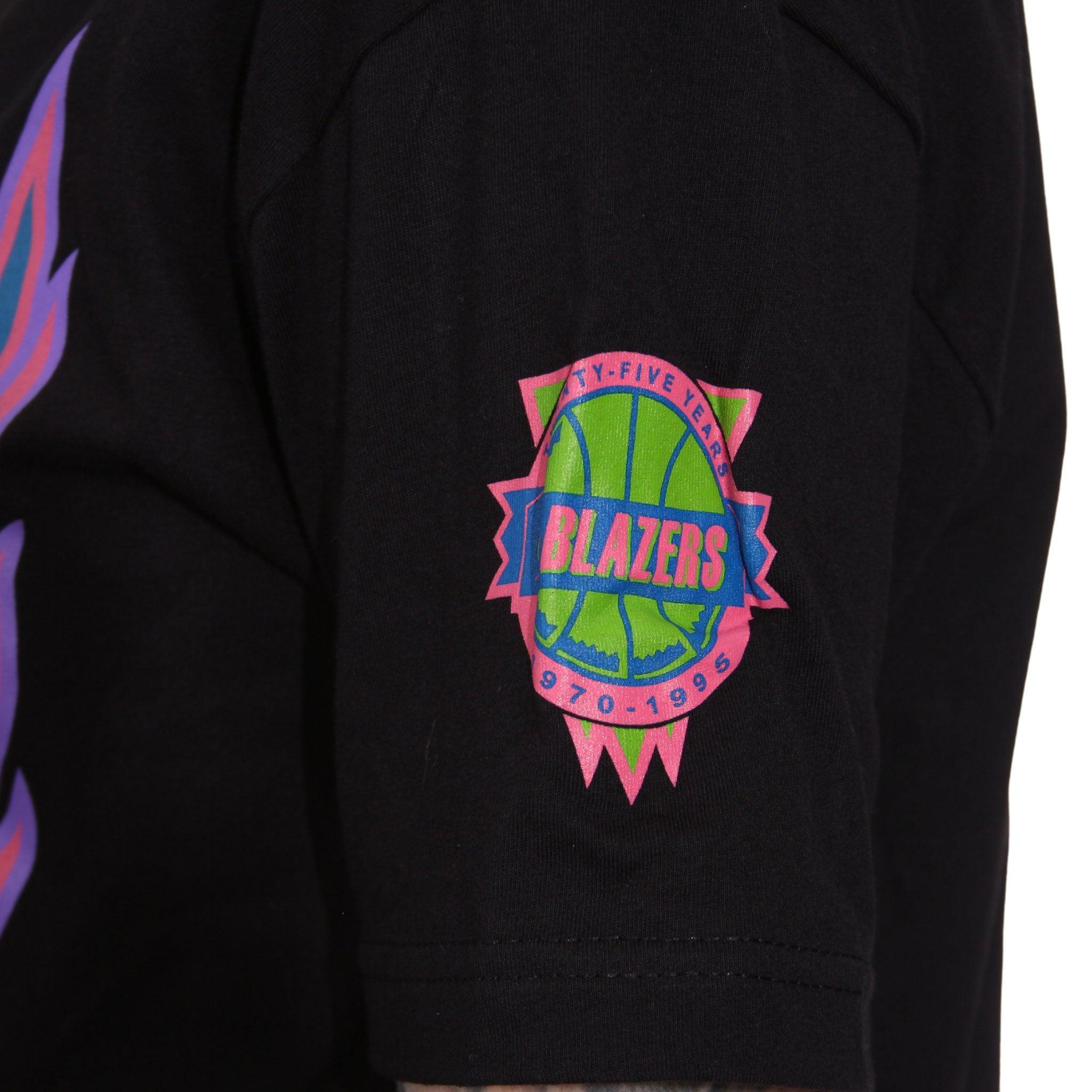 Portland Trail Blazers Mitchell & Ness Color Bomb Black T-shirt - Rip City Clothing