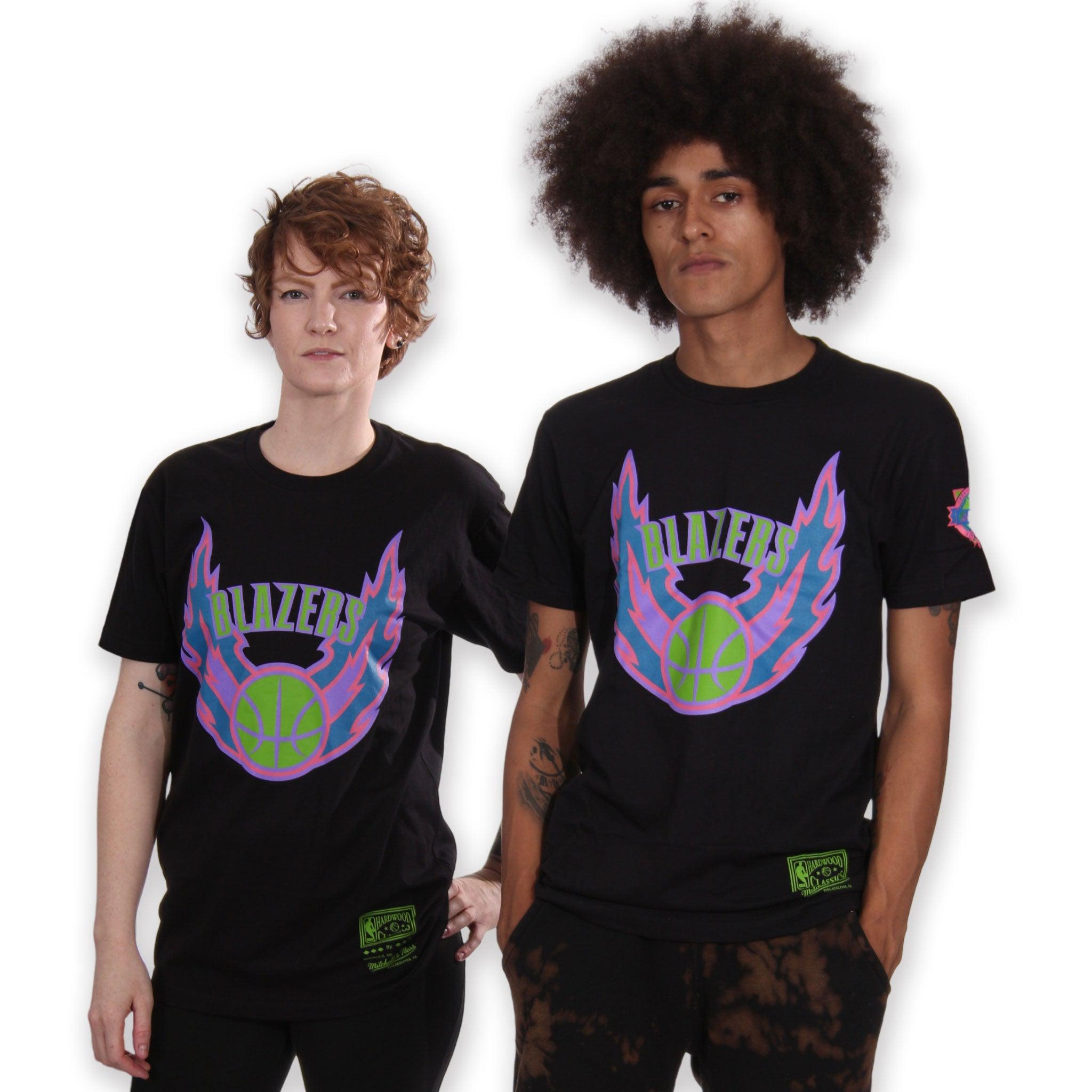 Portland Trail Blazers Mitchell & Ness Color Bomb Black T-shirt