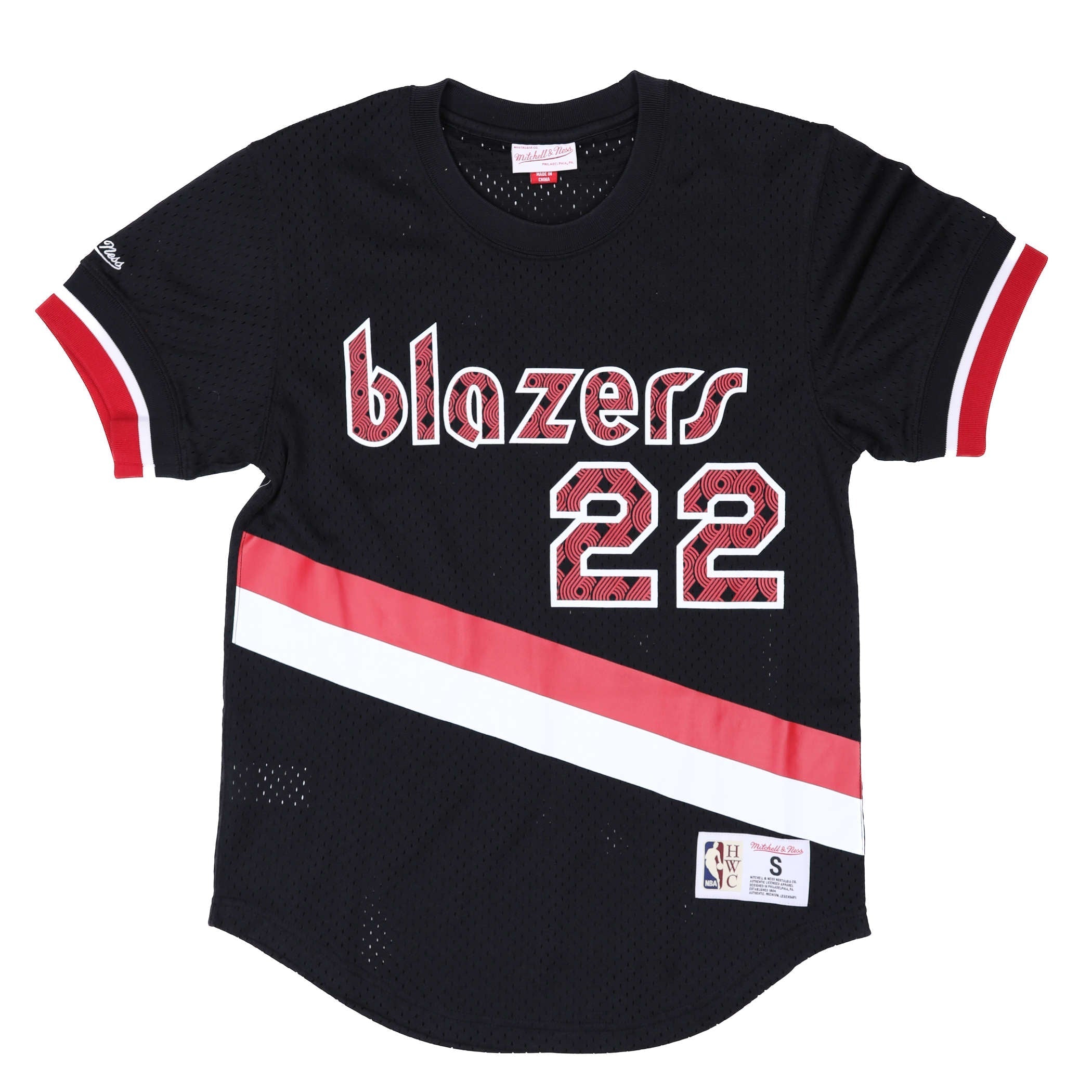 Portland Trail Blazers Mitchell & Ness Drexler Mesh Name & Number Crew - S - 