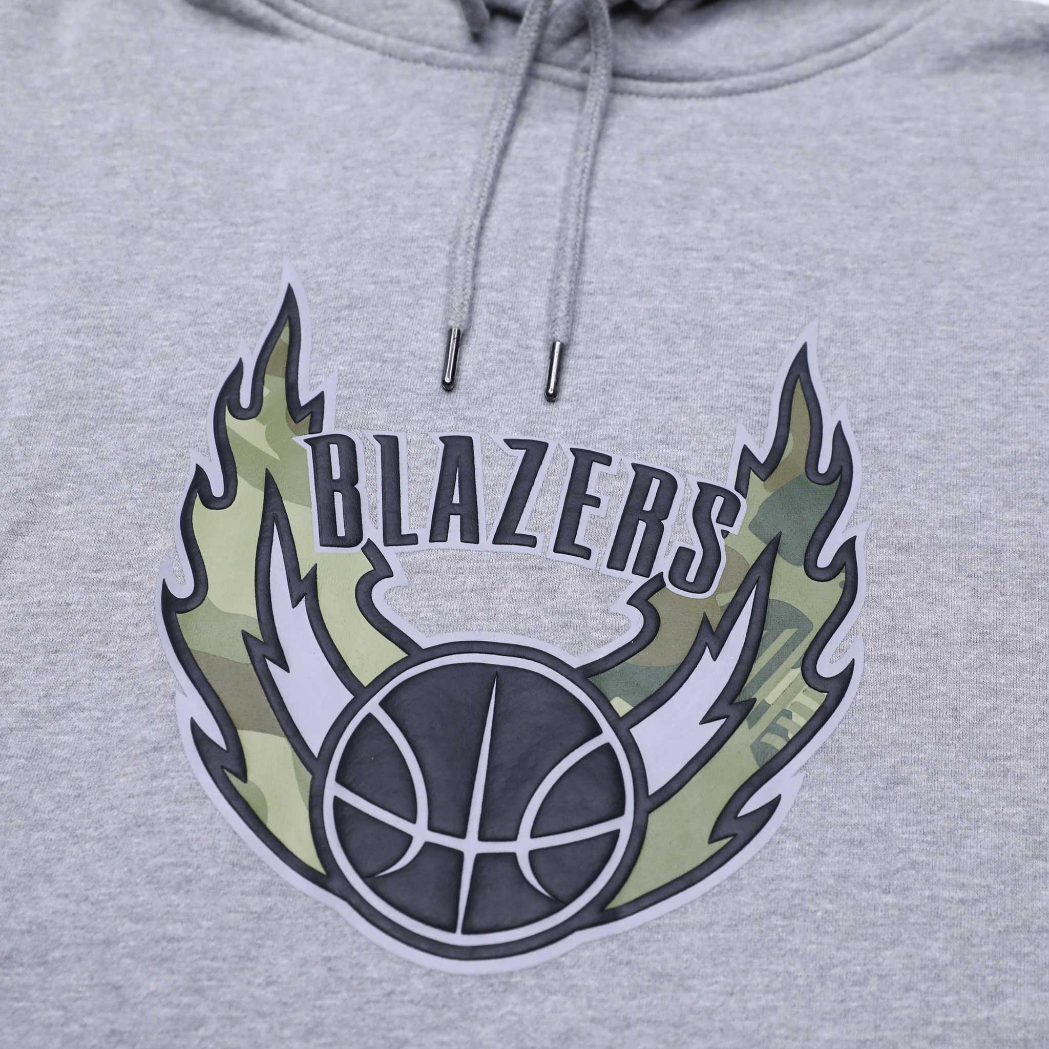 Portland Trail Blazers Mitchell & Ness Ghost Camo Gray Hoodie - Rip City Clothing