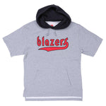 Portland Trail Blazers Mitchell & Ness Post Game Short Sleeve Hoodie - Rip City Clothing