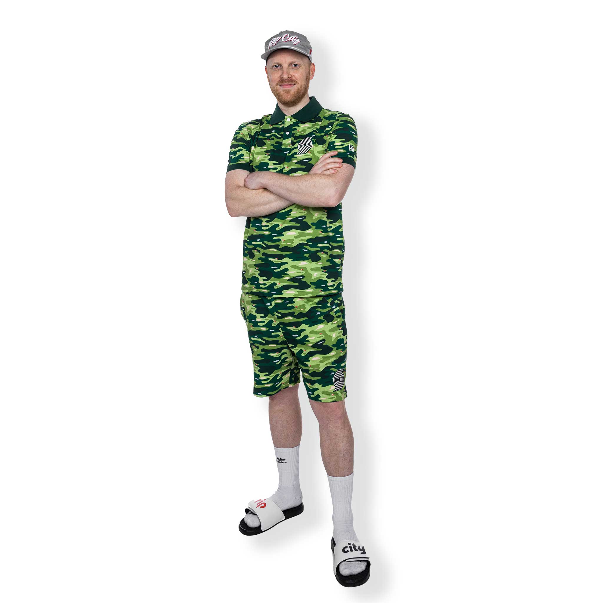 Portland Trail Blazers New Era Golf Camo Polo - S - 