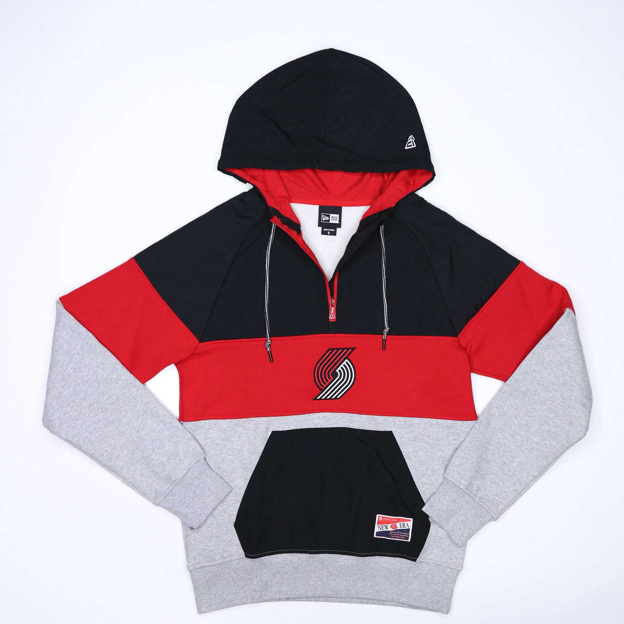 Portland Trail Blazers New Era Logo Quarterzip Hoodie - S - 