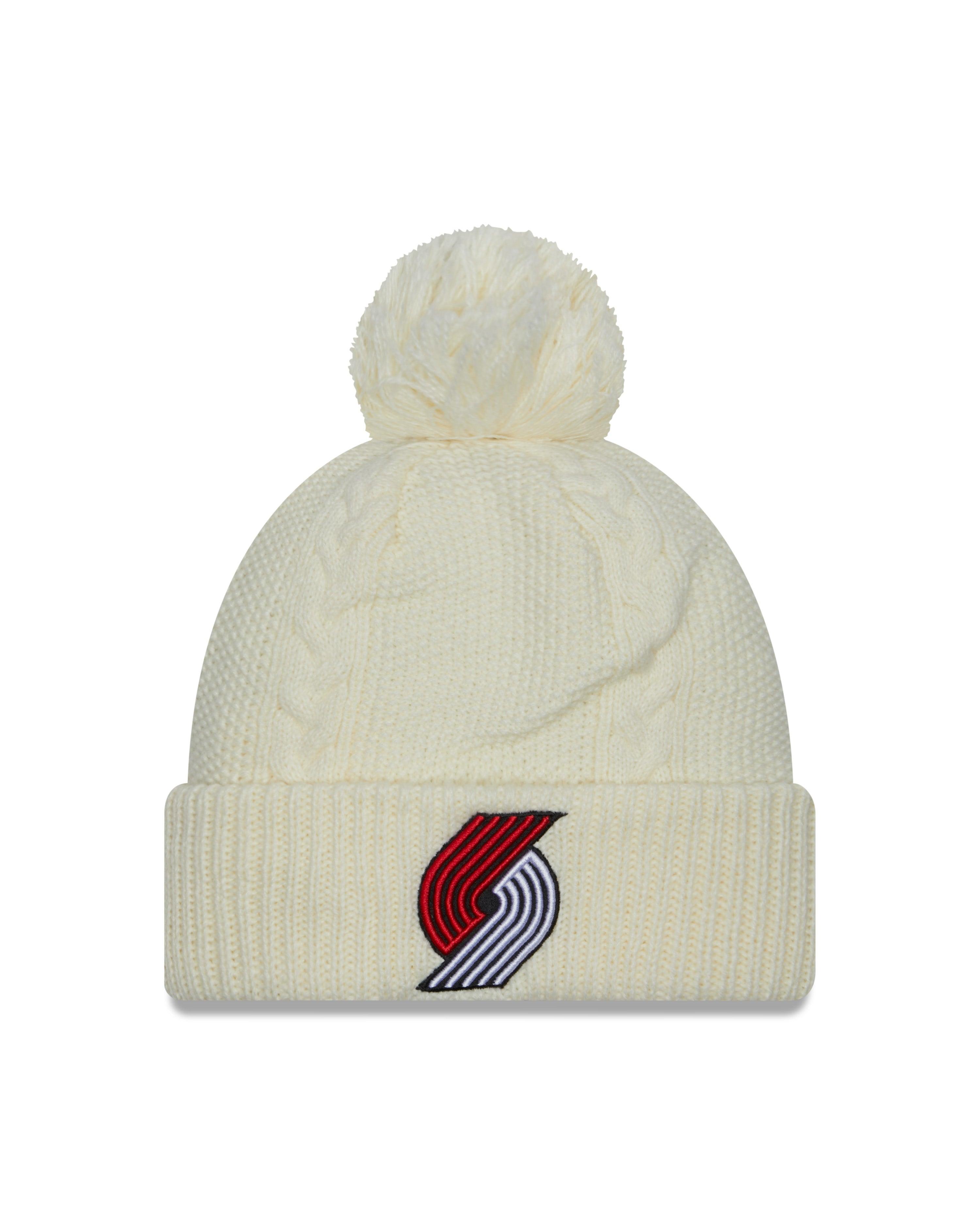 Portland Trail Blazers New Era Women's Cable Knit Cream - Rip City Clothing