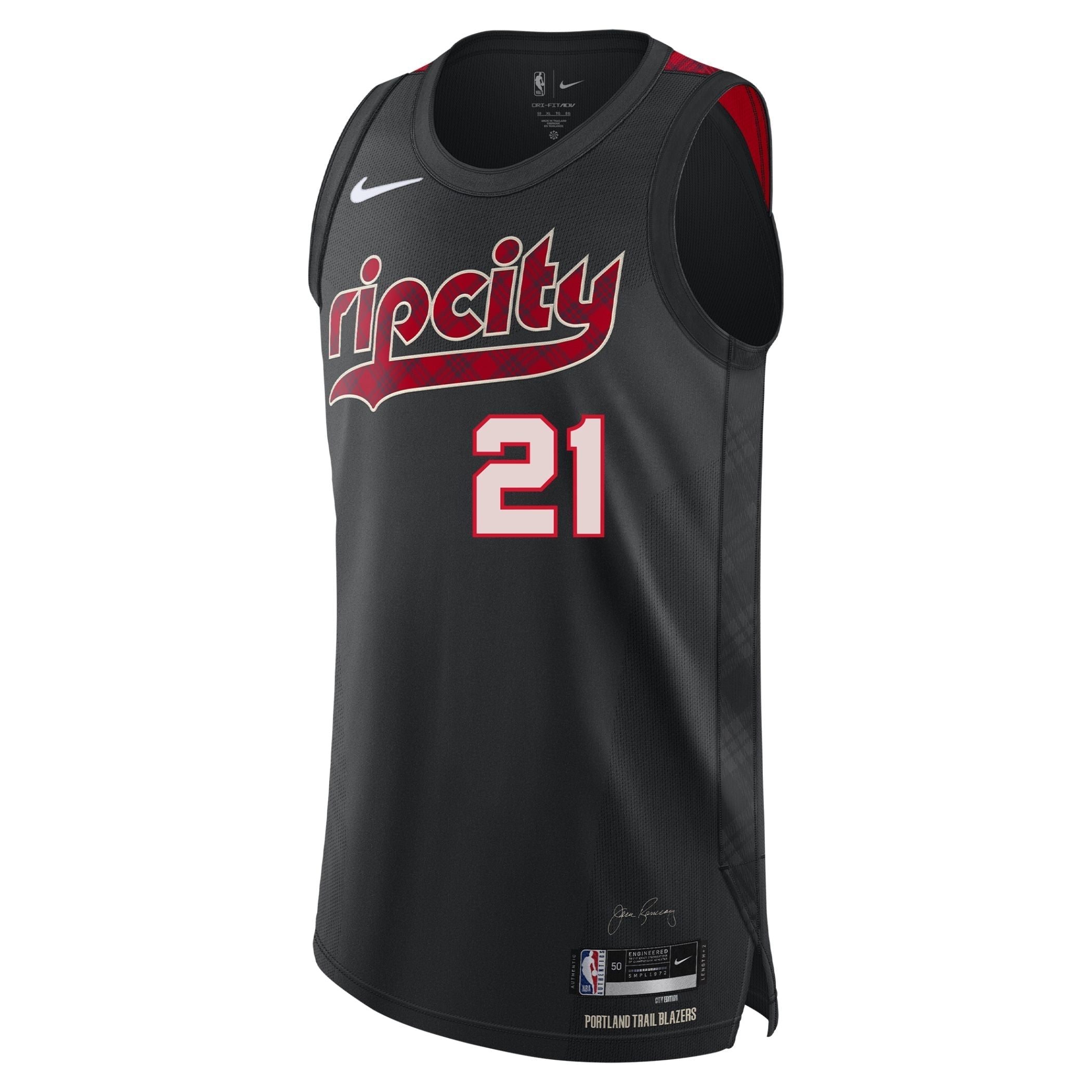 Portland Trail Blazers Nike Rupert City Edition Retro Plaid Swingman Jersey - Rip City Clothing