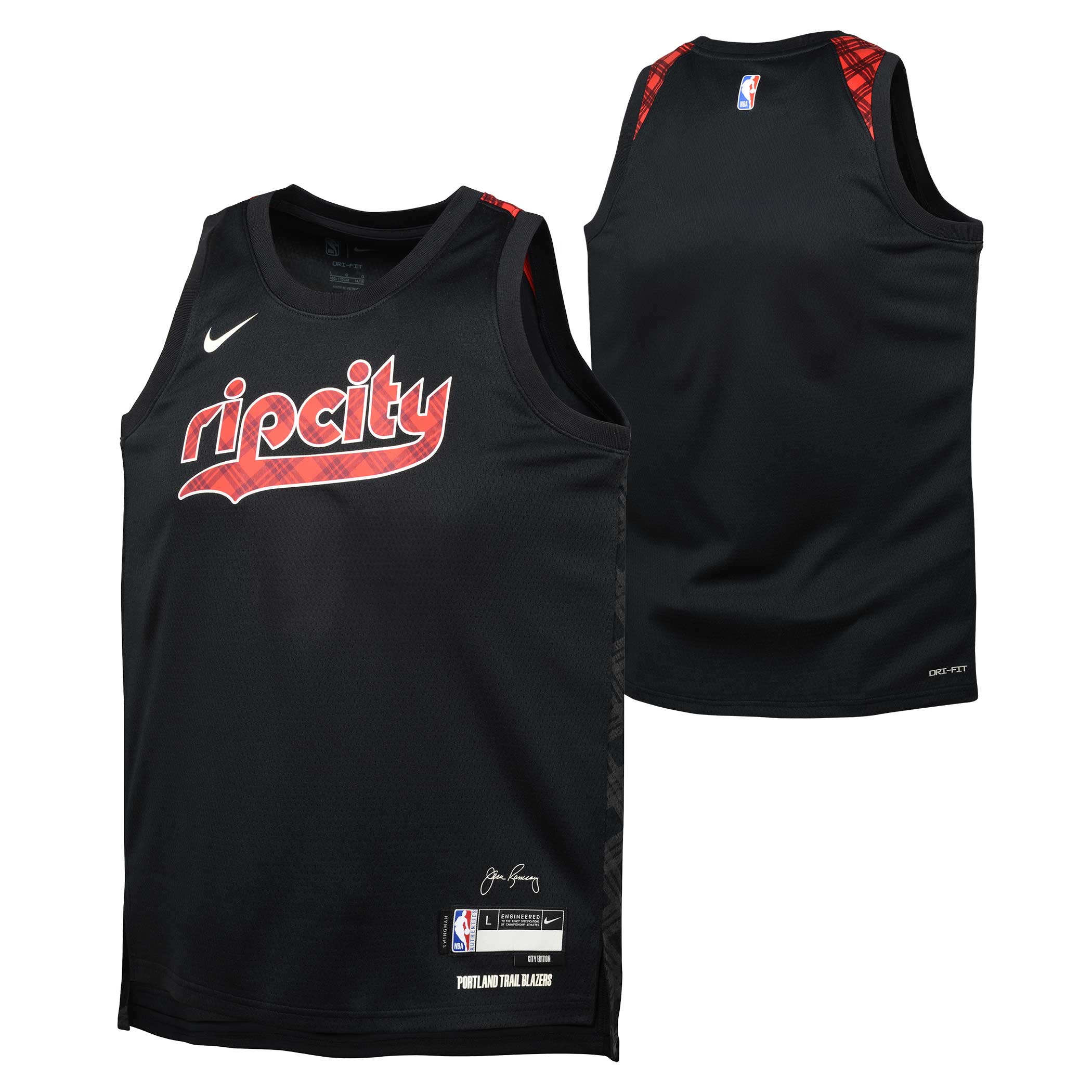 Portland Trail Blazers Nike Youth Replica Retro Plaid Jersey - Custom, Player Or Blank