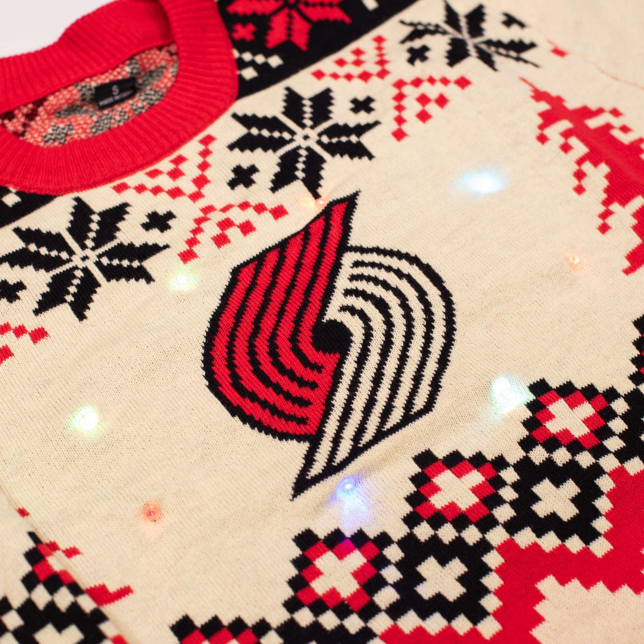 Portland Trail Blazers Pick Up Truck Light Up Sweater - Rip City Clothing