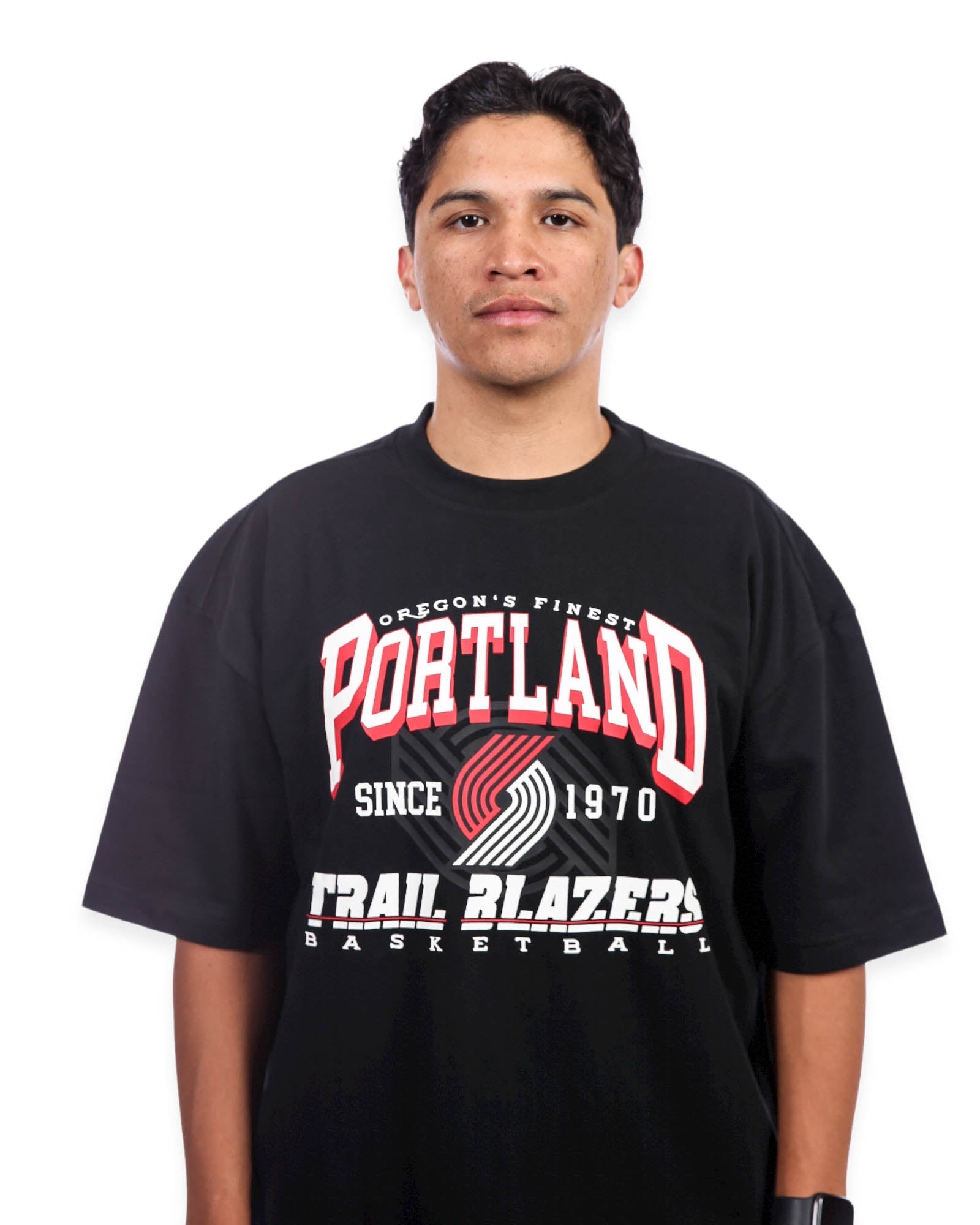 Portland Trail Blazers Qore Oversized Black T-Shirt