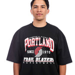 Portland Trail Blazers Qore Women's Oversized Black T - Shirt - S/M - 