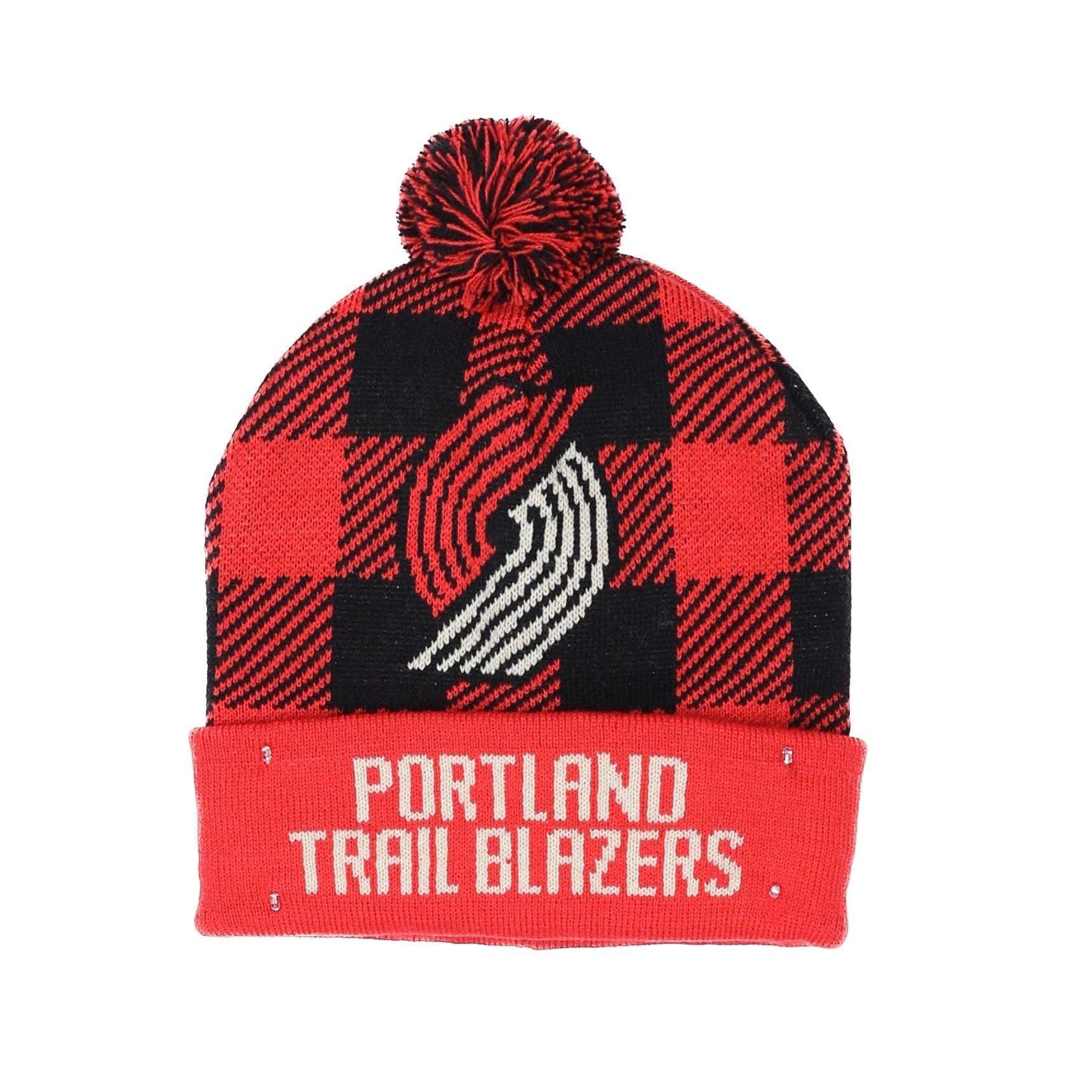 Portland Trail Blazers Retro Plaid Light Up Knit Beanie - Rip City Clothing