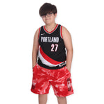 Portland Trail Blazers Tie Dye Youth Red Short