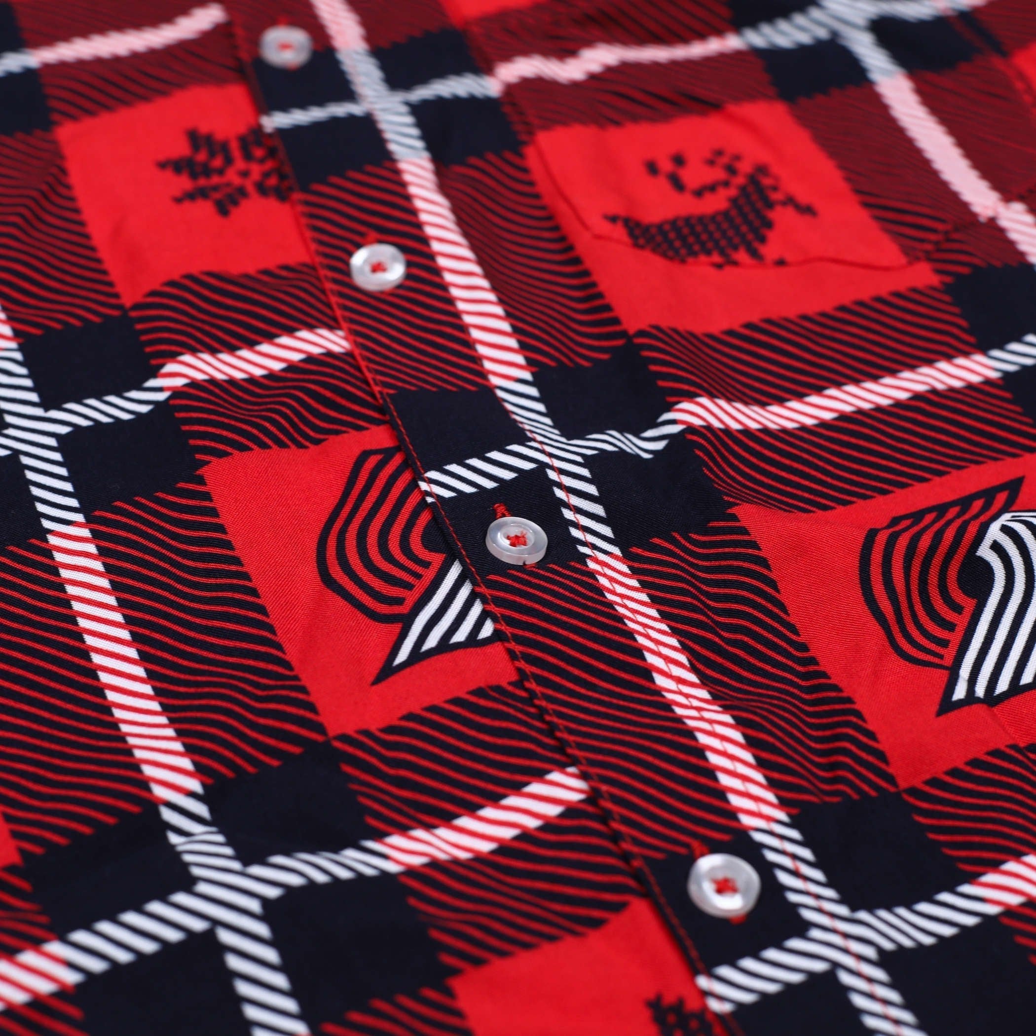 Portland Trail Blazers Ugly Flannel Button Up Shirt - S - 