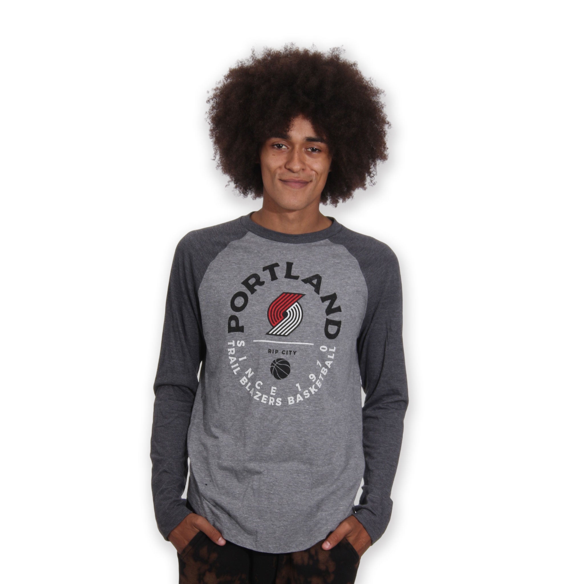 Portland Trail Blazers Varsity Raglan 3/4 Sleeve T - Shirt - S - 