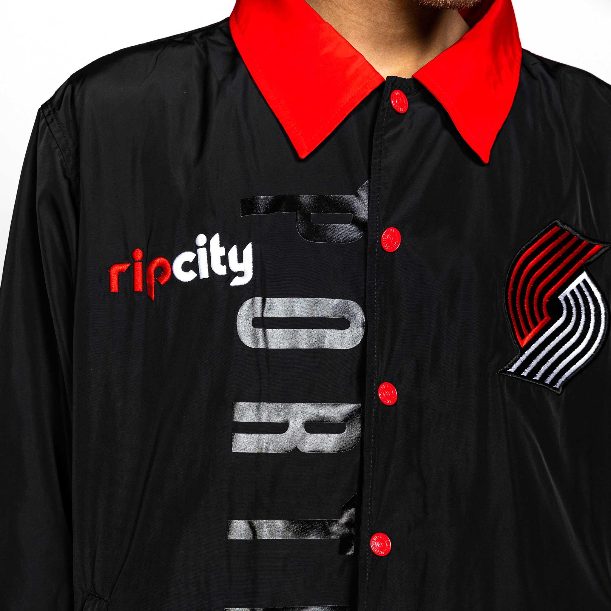 Portland Trail Blazers Wild Collective Back Pinwheel Coaches Jacket - Rip City Clothing