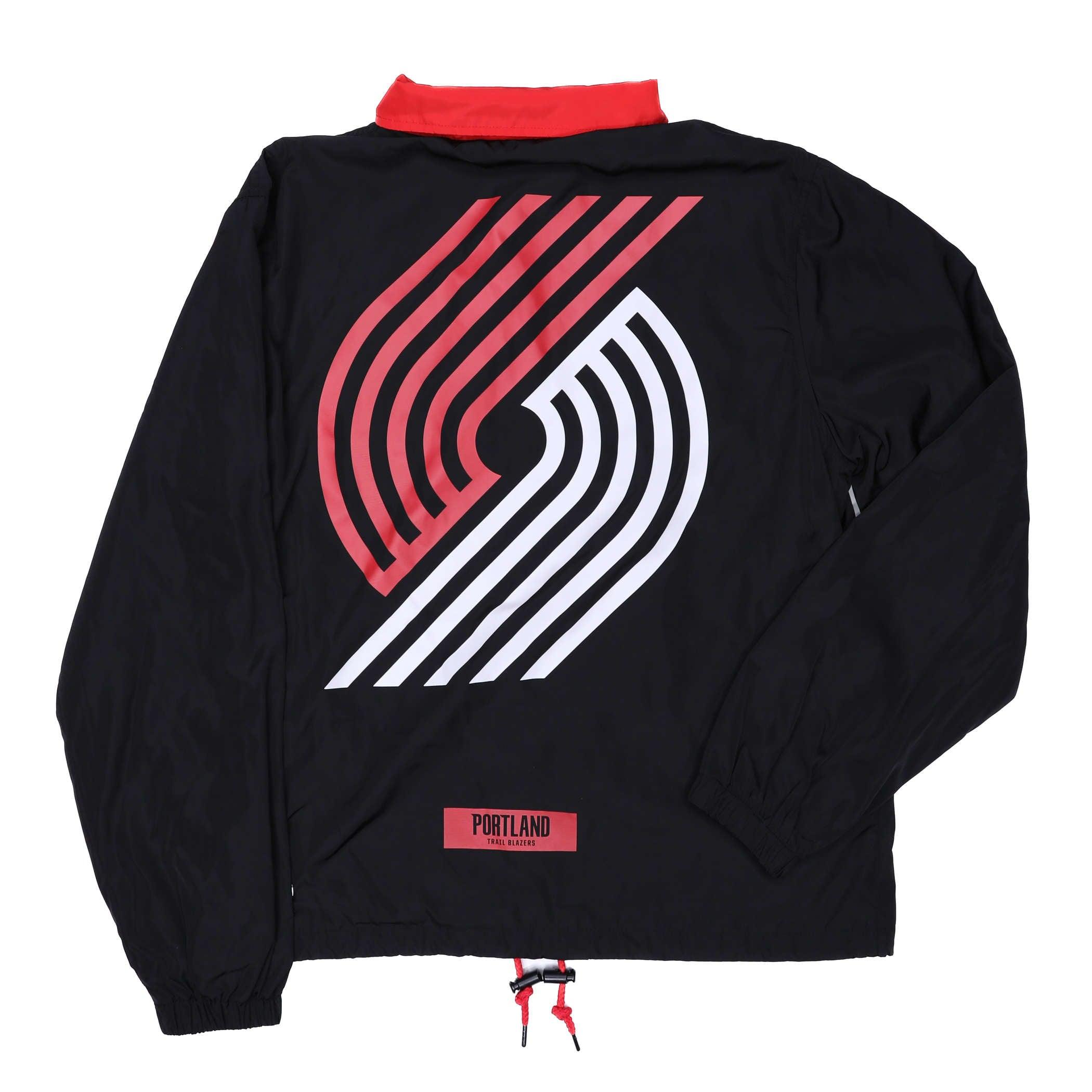 Portland Trail Blazers Wild Collective Back Pinwheel Coaches Jacket - Rip City Clothing