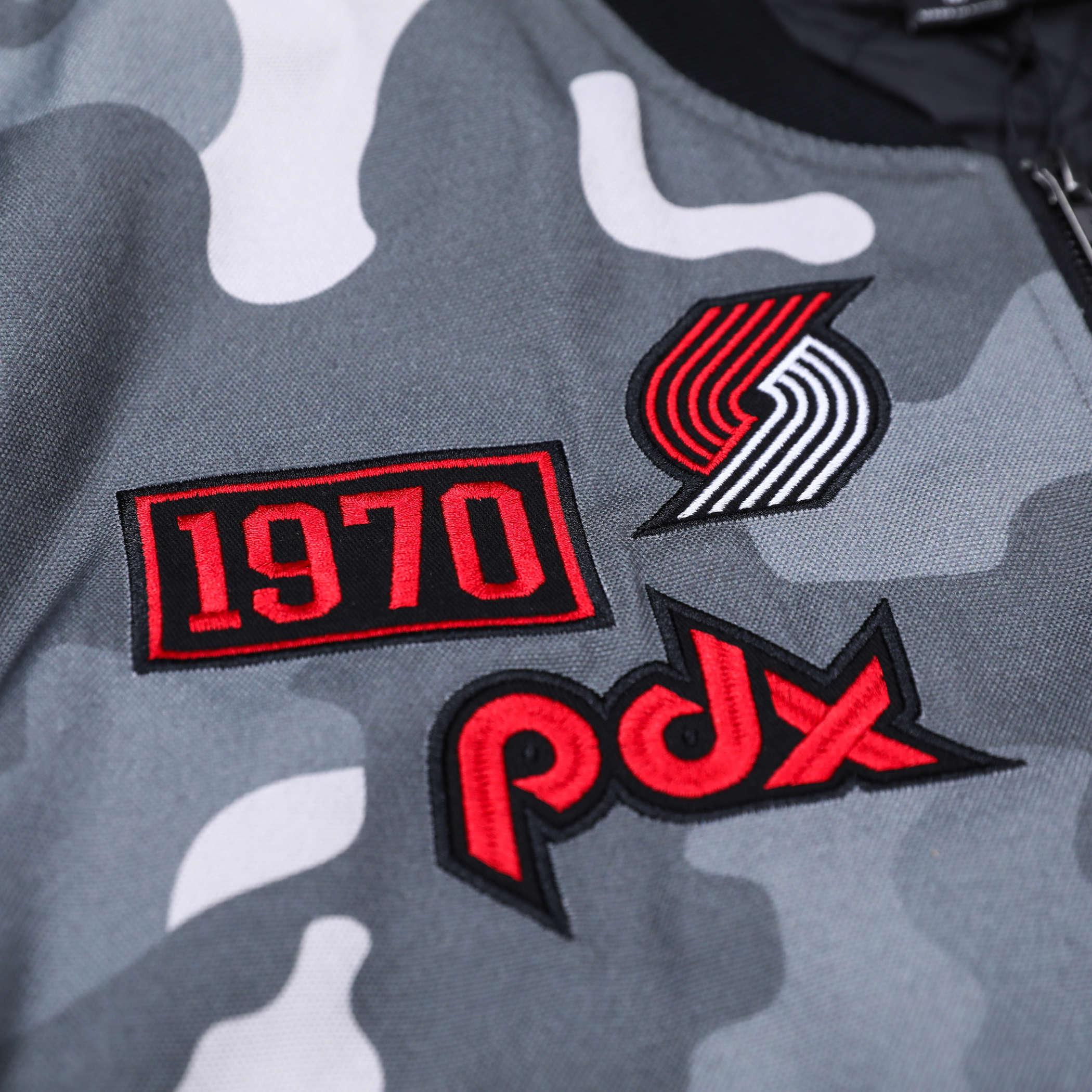 Portland Trail Blazers Wild Collective Camo Bomber - Rip City Clothing