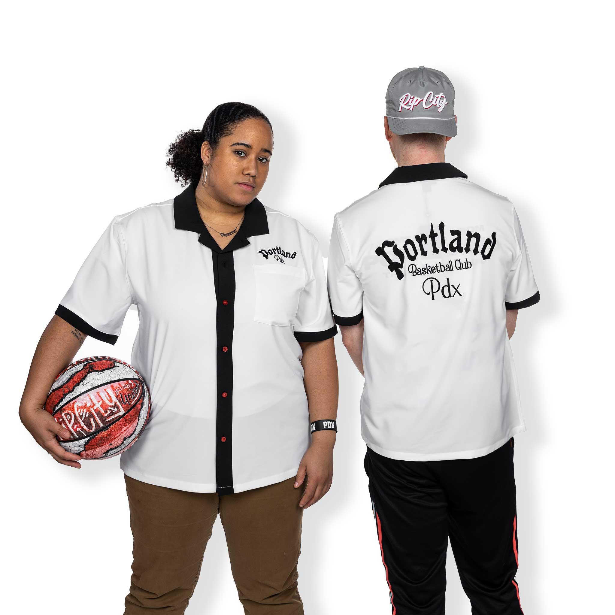 Portland Trail Blazers Wild Collective White Bowling Shirt - Rip City Clothing